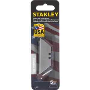 PAQUETE DE 5 HOJAS DE REPUESTO, PARA CUCHILLA RECTRACTIL, PARA TRABAJO PESADO, 0.024 PULGADAS DE GROSOR. MARCA STANLEY