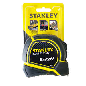 CINTA METRICA, TIPO GLOBAL PLUS, 1 PULGADAS X 8 METROS. MARCA STANLEY