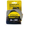 CINTA METRICA, TIPO POWERLOCK, 1 PULGADAS X 8 METROS. MARCA STANLEY