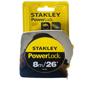 CINTA METRICA, TIPO POWERLOCK, 1 PULGADAS X 8 METROS. MARCA STANLEY