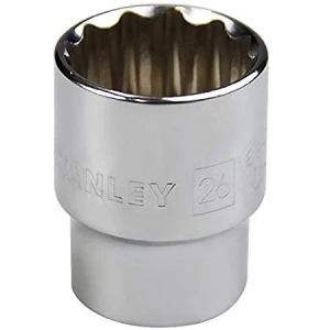 COPA/DADO/CUBO ESTANDAR METRICO, 12 PUNTOS, RAIZ DE 1/2, 26 MILIMETROS. MARCA STANLEY