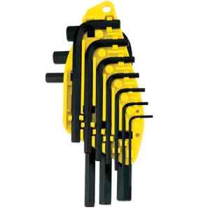 JUEGO DE 10 LLAVES HEXAGONALES/ALLEN DE 1/16, 5/64, 3/32, 1/8, 5/32, 3/16, 7/32, 1/4, 5/16 Y 3/8 PULGADAS. MARCA STANLEY