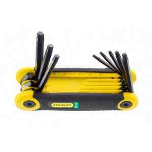JUEGO DE 8 LLAVES TORX PRO, PLEGABLES, MEDIDAS T9, T10, T15, T20, T25, T27, T30 Y T40. MARCA STANLEY