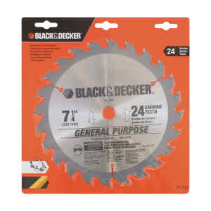 DISCO DE SIERRA, 7-1/4 PULG, EJE 5/8 PULG, 24 DIENTES DE CARBURO, PARA USO GENERAL EN MADERA. MARCA BLACK AND DECKER