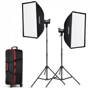 Kit de 2 Luces SL-100D con Softbox de 60X90, Tipodes, Control Remoto y Estuche | GODOX