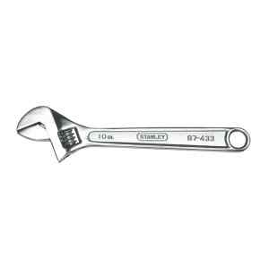 LLAVE AJUSTABLE DE CANGREJO CROMADA, LARGO 10 PULGADAS, APERTURA 1-1/8 PULGADAS, PESO DE 13.7 ONZAS. MARCA STANLEY
