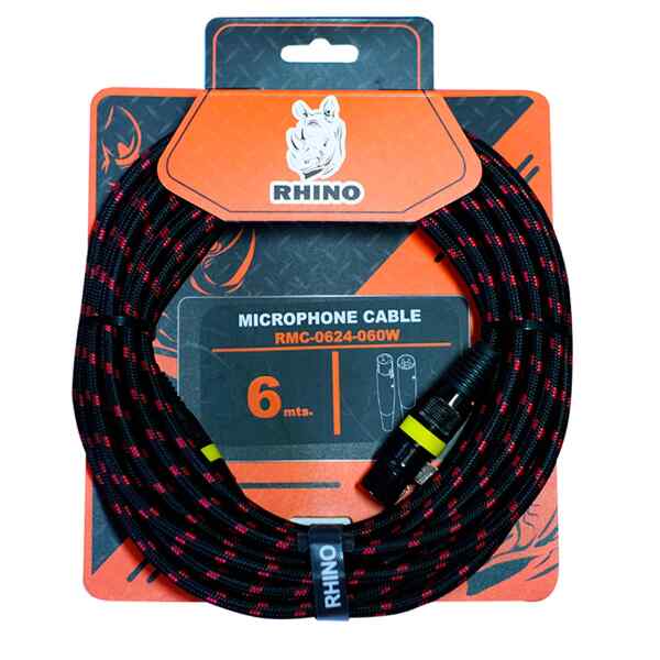Cable Microfono RMC 0624 060 XLR XLR 6M C28 Seda BK | RHINO