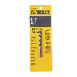 BROCA, METAL Y MADERA, 1/8 PULG, ACERO RAPIDO, HSS. MARCA DEWALT