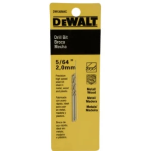 BROCA, METAL Y MADERA, 5/64 PULG, DE ACERO RAPIDO, HSS. MARCA DEWALT