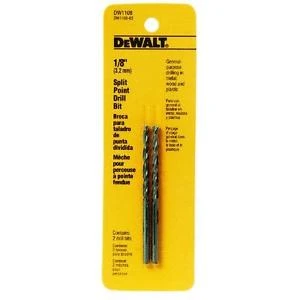 BROCA, METAL Y MADERA, 1/8 PULG, CON PUNTA PILOTO, USO INDUSTRIAL. MARCA DEWALT