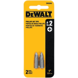 SET DE 2 PUNTAS PHILLIPS No. 2 X 1 PULG LARGO, EN BLISTER. MARCA DEWALT