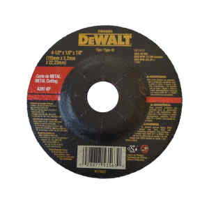 DISCO ABRASIVO, CONCAVO, 4-1/2 X 1/8 X 7/8 PULG, CORTAR METAL, TAIWANES. MARCA DEWALT
