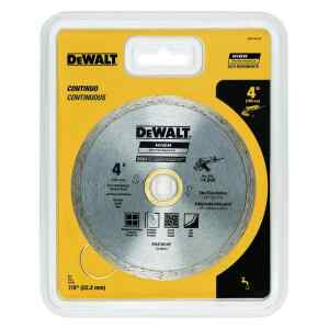 DISCO DIAMANTADO, 4 PULG, CORTES MOJADOS, BORDE CONTINUO, CON ARANDELA DE AJUSTE DE 7/8 Y 5/8 PULG. MARCA DEWALT