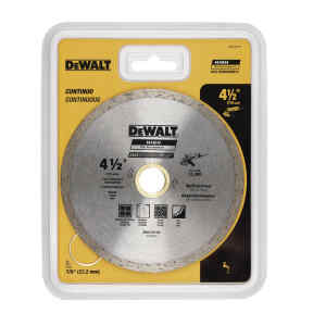 DISCO DIAMANTADO, 4-1/2 PULG, BORDE CONTINUO, CERAMICA, PORCELANA, GRANITO, TEJA. MARCA DEWALT