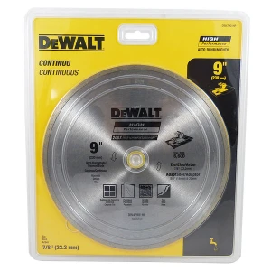 DISCO DIAMANTADO, 9 PULG, BORDE CONTINUO, PARA CERAMICA, AZULEJO, CONCRETO CORTE FINO. MARCA DEWALT