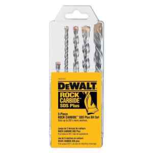 SET DE 5 PIEZAS, BROCAS PARA ROTOMARTILLO SDS PLUS 3/16, 2und. 1/4, 3/8 y 1/2. MARCA DEWALT