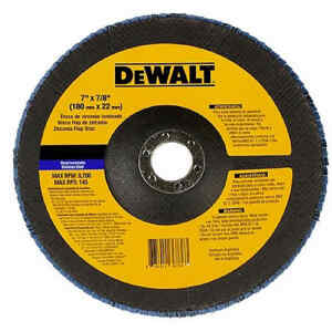 DISCO DE ZIRCONIO, 7 X 7/8 PULG, GRANO 40. MARCA DEWALT