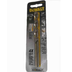 BROCA DE COBALTO, METAL Y MADERA, 3/8 X 4 X 6 PULG. MARCA DEWALT