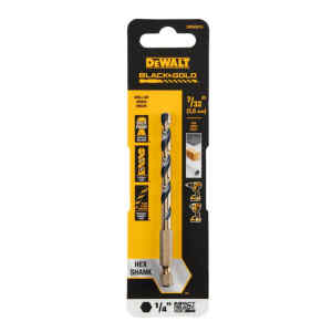 BROCA HSS PARA METAL Y MADERA DE 7/32 PULGADAS, VASTAGO HEXAGONAL DE 1/4 PULGADAS. MARCA DEWALT