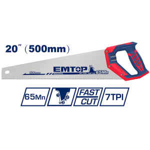 SERRUCHO PROFESIONAL, LARGO DE 20 PULGADAS, 7 DIENTES POR PULGADA. MARCA EMTOP