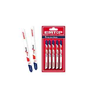 SET DE 5 HOJAS DE SIERRA CALADORA TIPO T, SEGUETA CORTE EN MADERA 8 TPI X 4 PULGADAS DE LARGO. MARCA EMTOP