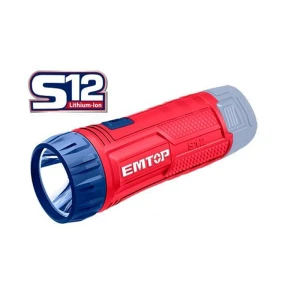 LINTERNA RECARGABLE, DE 12 VOLTIOS, SIN BATERIA DE LITIO, SIN CARGADOR. MARCA EMTOP