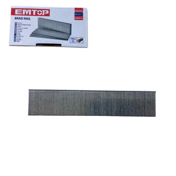 Caja De 5,000 Clavillos, Calibre 18, 1 Pulg, 25 Mm, P/Modelo Ecbn504001, Ecbn155001, Elbnli2028, Elbnli2001. Marca Emtop