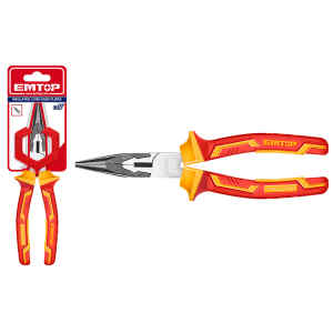 ALICATE DE PUNTA LARGA AISLADO, 6 PULG, SOPORTE DE PRESION, 1,000 VOLTIOS. MARCA EMTOP