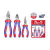 JUEGO DE 3 ALICATES, ALICATE COMBINADO 8 PULG, ALICATE DE CORTE 7 PULG, ALICATE DE PUNTA 6 PULG. MARCA EMTOP