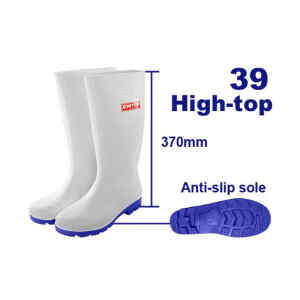 BOTAS PARA LA LLUVIA PVC Y NITRILO TALLA 39, ALTURA 37 CENTIMETROS, COLOR BLANCO. MARCA EMTOP