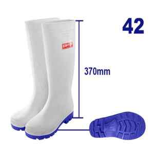 BOTAS PARA LA LLUVIA PVC Y NITRILO, TALLA 42, ALTURA 37 CENTIEMTROS, COLOR BLANCO. MARCA EMTOP