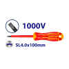 DESTORNILLADOR AISLADO, PLANO, 4 PULG, 4 MM, 1,000 VOLTIOS. MARCA EMTOP
