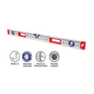 NIVEL DE ALUMINIO, MAGNETICO, LARGO DE 100 CENTIMETROS, 40 PULG. MARCA EMTOP