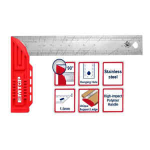 ESCUADRA MANGO DE PLASTICO, 12 PULGADAS. MARCA EMTOP