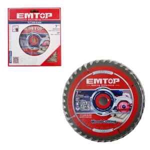DISCO DE SIERRA, 7-1/4, EJE DE 20 MM CON REDUCTOR A 16 MM, 40 DIENTES DE CARBURO, PARA MADERA. MARCA EMTOP