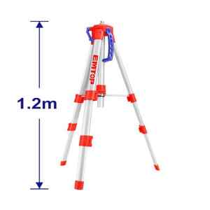 TRIPODE PARA NIVELES LASER, ROSCA 5/8 Y 1/4 PULG, ALTURA 1.2 METROS MAXIMO. MARCA EMTOP