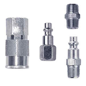 SET DE 4 ACOPLES RAPIDOS, 1 JALADOR, 1 ACOPLE HEMBRA, 1 MACHO, CONECTOR DOBLE MACHO DE 1/4 PULG. CAMPBELL HAUSFELD
