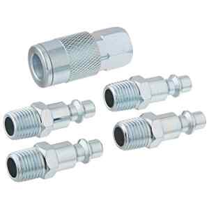 SET DE 5 PIEZAS, ACOPLES RAPIDOS, 1/4 PULG PARA COMPRESOR. 4 ACOPLES MACHOS Y 1 JALADOR. MARCA CAMPBELL HAUSFELD