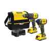 COMBO BARRENO PERCUTOR Y ATORNILLADOR DE IMPACTO,20 VOLTIOS, BOLSO, SIN CARBONES, 2 BATERIAS. MARCA STANLEY