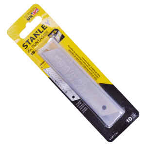 HOJA SNAP-OFF DE REPUESTO, SET DE 10 PIEZAS, ANCHO DE HOJA DE 3/4 PULG, 18MM,15 SEGMENTOS. MARCA STANLEY