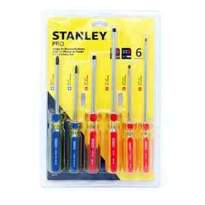 JUEGO DE 6  DESTORNILLADORES PRO, 4 PLANOS Y 2 PHILLIPS. MARCA STANLEY