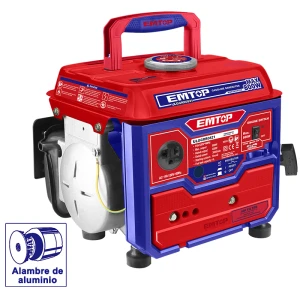 GENERADOR, 800 WATTS, A GASOLINA, MOTOR 2 TIEMPOS, DEPOSITO DE 4 LITROS. MARCA EMTOP