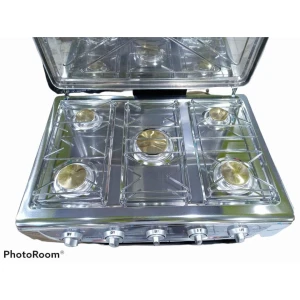 Estufa a Gas de mesa de 5 hornillas de acero de inoxidable – PREMIERE BY ABM