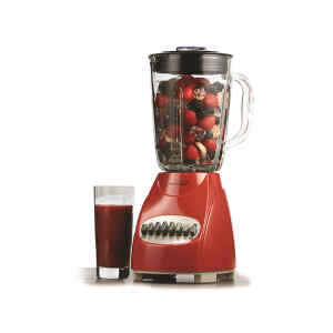 Licuadora de 12 Velocidades Roja Vaso de Vidrio – BRENTWOOD