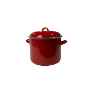 Olla de acero esmaltada, color rojo Capacidad 7.5 Litros
