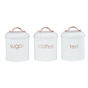 Set de 3 recipientes blancos con tapa y agarrador – ELLE