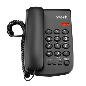 Teléfono de escritorio / mesa negro con bloqueo de llamadas – VTECH
