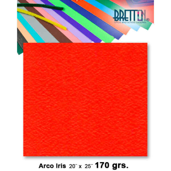 Cartulina Texturizada Cascara De Huevo Bretton No.07 20″ X 25″, Rojo X 10