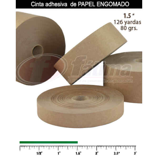 Cinta Adhesiva Especial Nacional Papel Engomado 1 1/2″  80 Gr, Cafe X 1