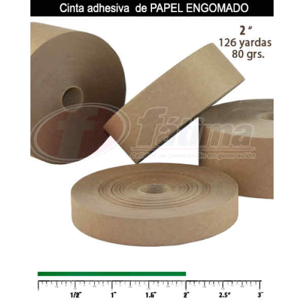 Cinta Adhesiva Especial Nacional Papel Engomado 2″ 80 Gr, Cafe X 1